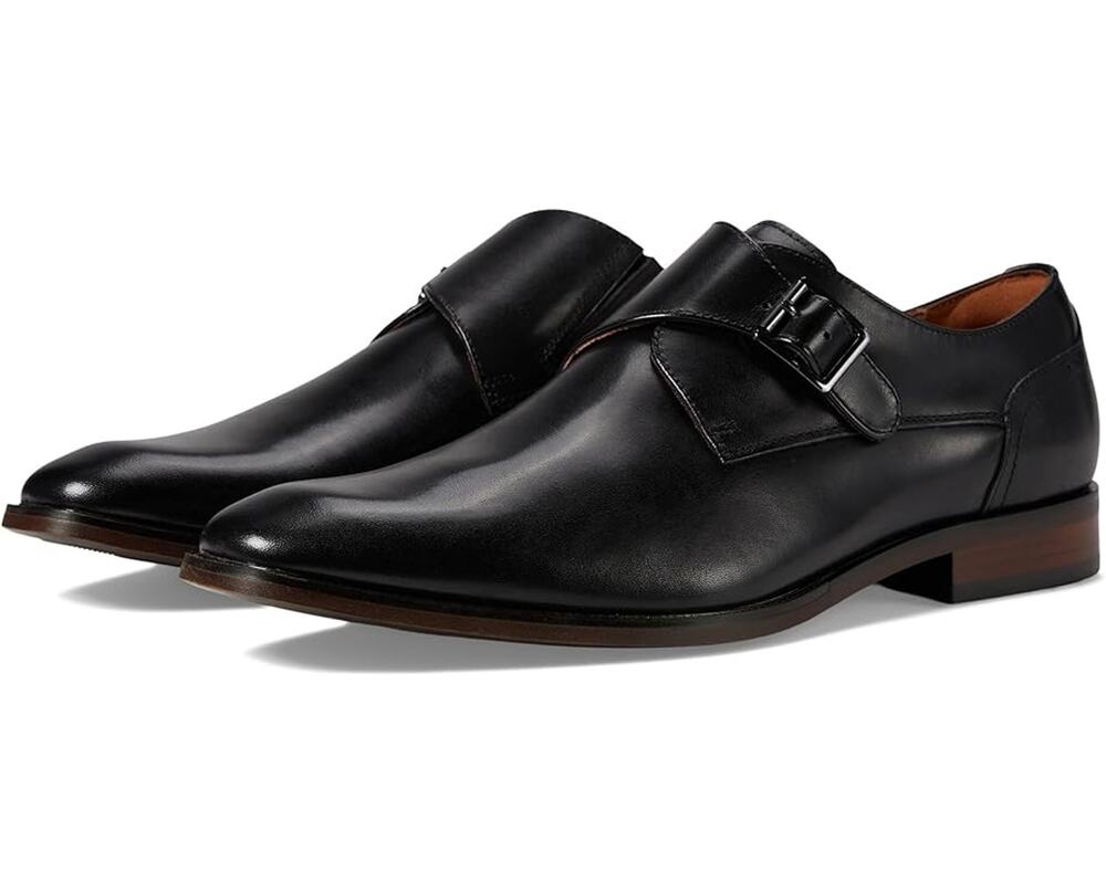 Florsheim Mens Sorrento Monk Strap Dress Shoes US 9.5 Wide Black Leather NIB